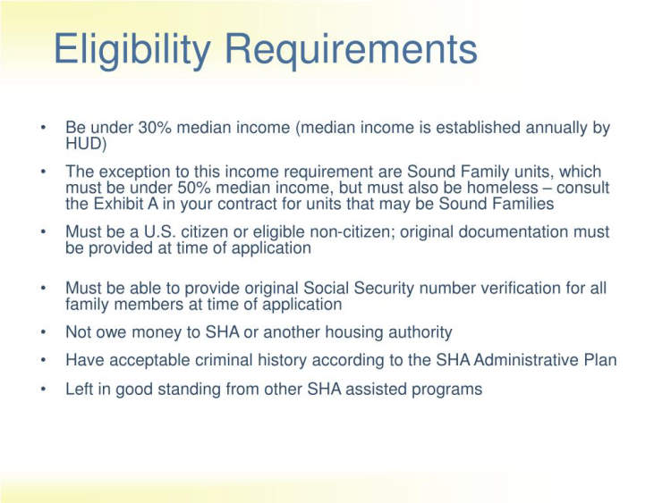 Eligibility Requirements and Guidelines