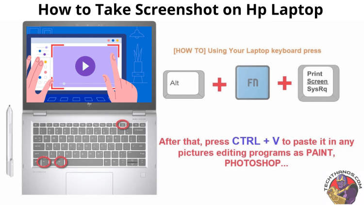 This method lets you capture screenshots by using the laptop's camera.